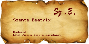 Szente Beatrix névjegykártya